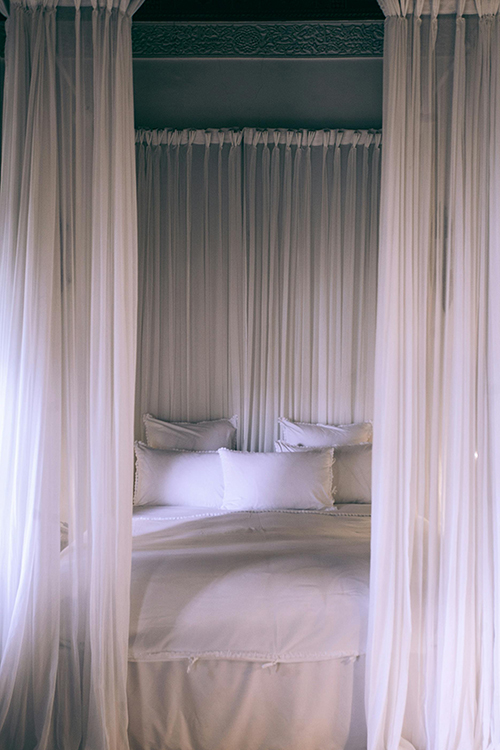 white bed